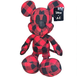 Disney Mickey Mouse X AE American Eagle Special Edition 12” Plush Doll Red Plaid